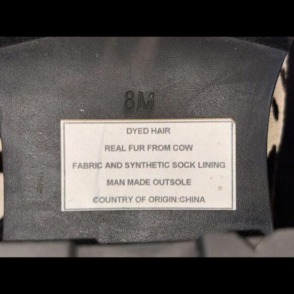 Free People Jeffrey Campbell Printed Check Lace Up Boot Color Cow Size 8M Grunge - Picture 6 of 12